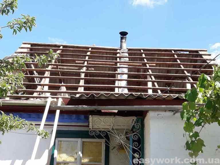 Демонтаж шиферной крыши (фото 2)