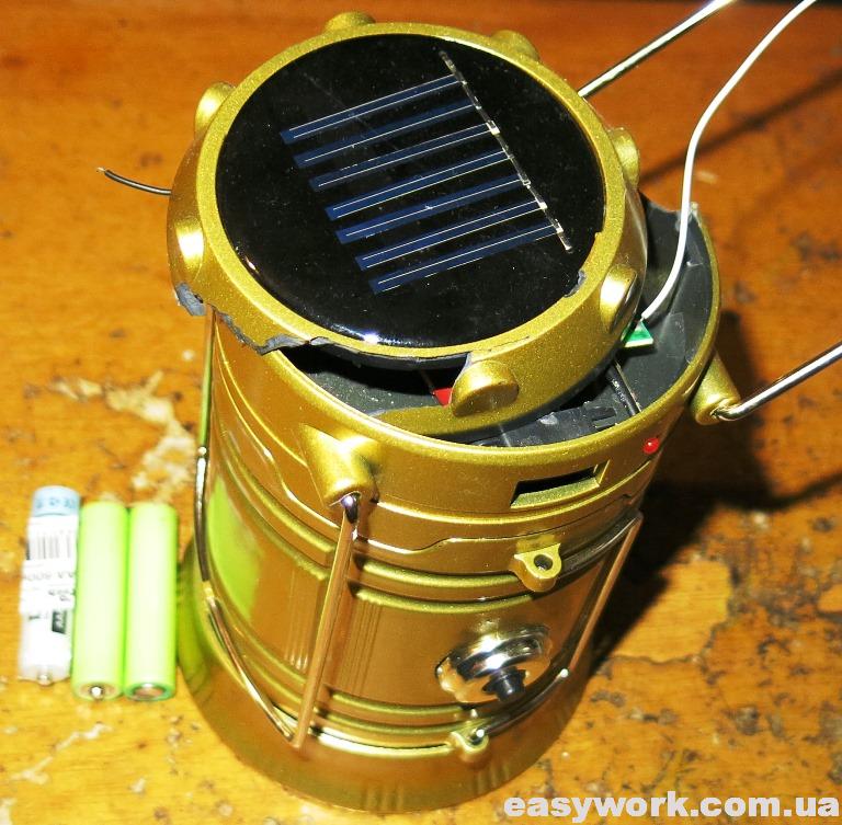 Солнечная батарея на фонаре